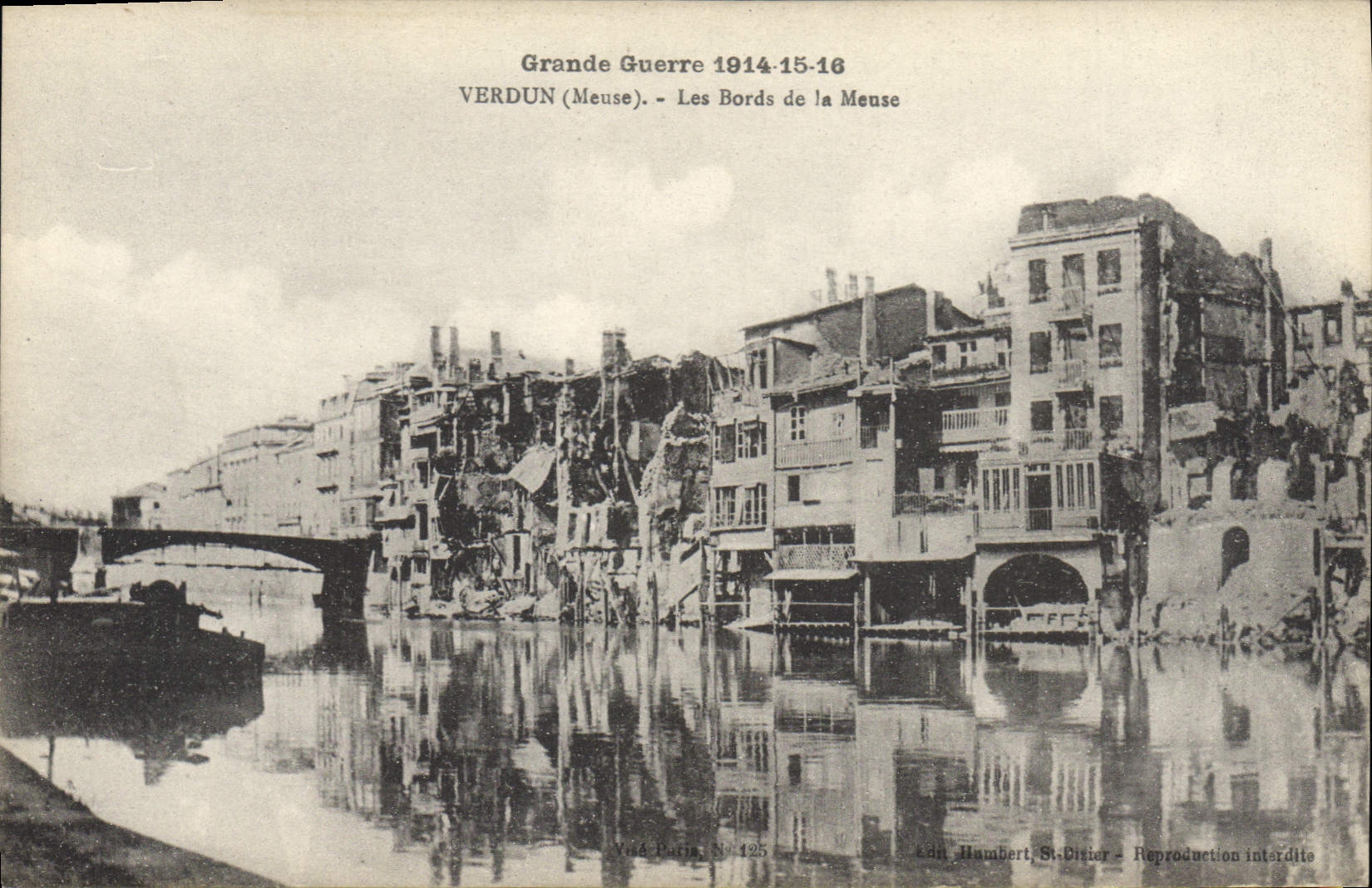 Verdun (Meuse) — Les Bords de la Meuse — Édit. Humbert, St-Dizier, N° 125
