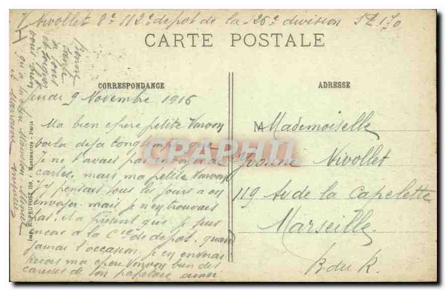 CPA La Guerre 1914 15 16 Verdun Meuse Place Chevert et Quai de la Republique  — Rückseite
