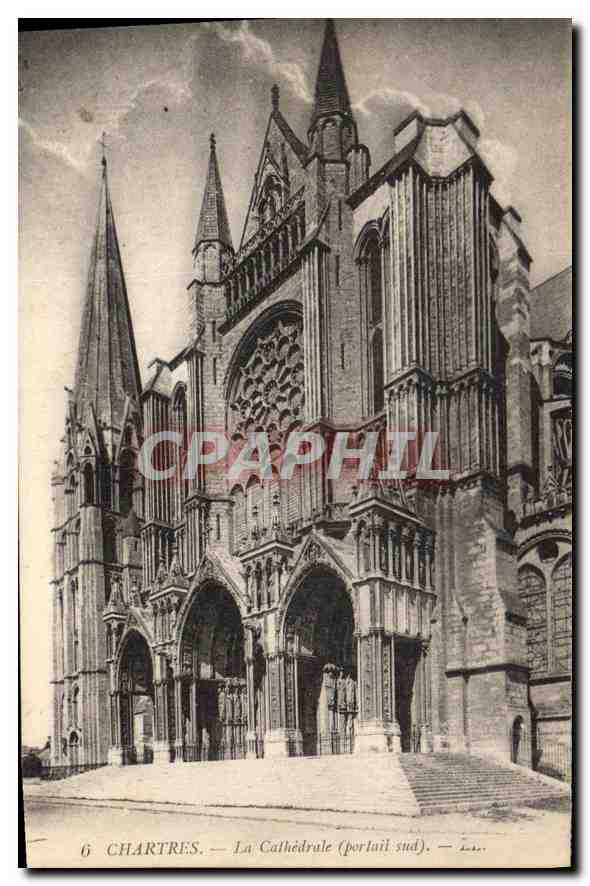 CPA Chartres la Cathedrale Portail Sud 