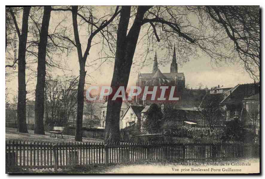 CPA Chartres l'Abside de la Cathedrale vue prise Boulevard Porte Guillaume 