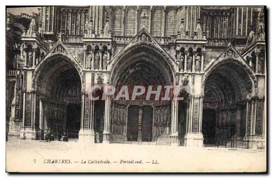 CPA Chartres la Cathedrale Portail Sud 