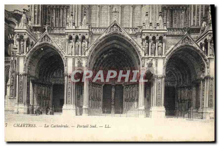 CPA Chartres la Cathedrale portail Sud 
