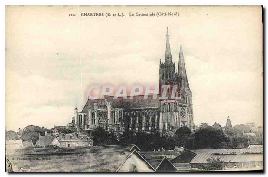 CPA Chartres E et L la Cathedrale Cote Nord 