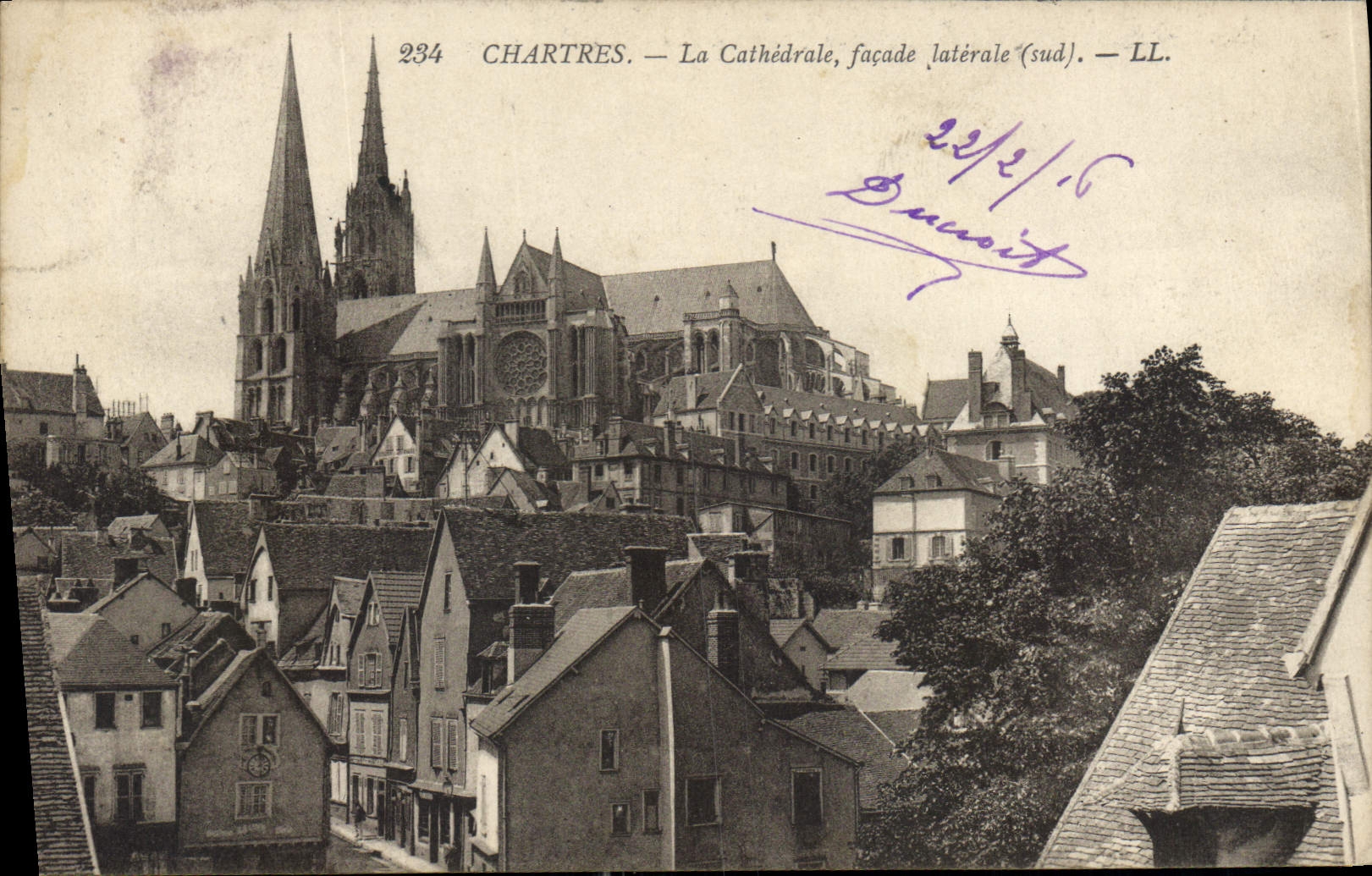 CPA Chartres la Cathedrale Facade laterale Sud 