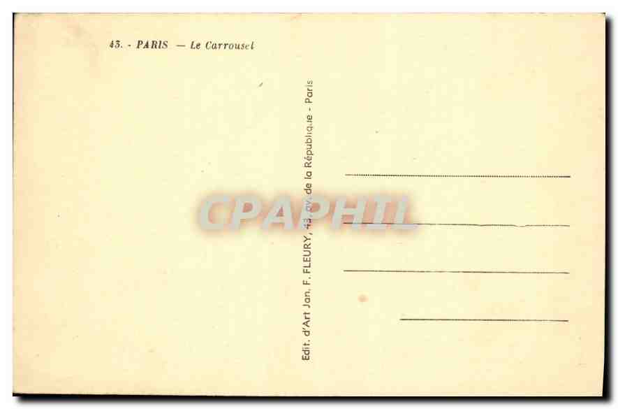 CPA Paris le Carrousel  — Verso