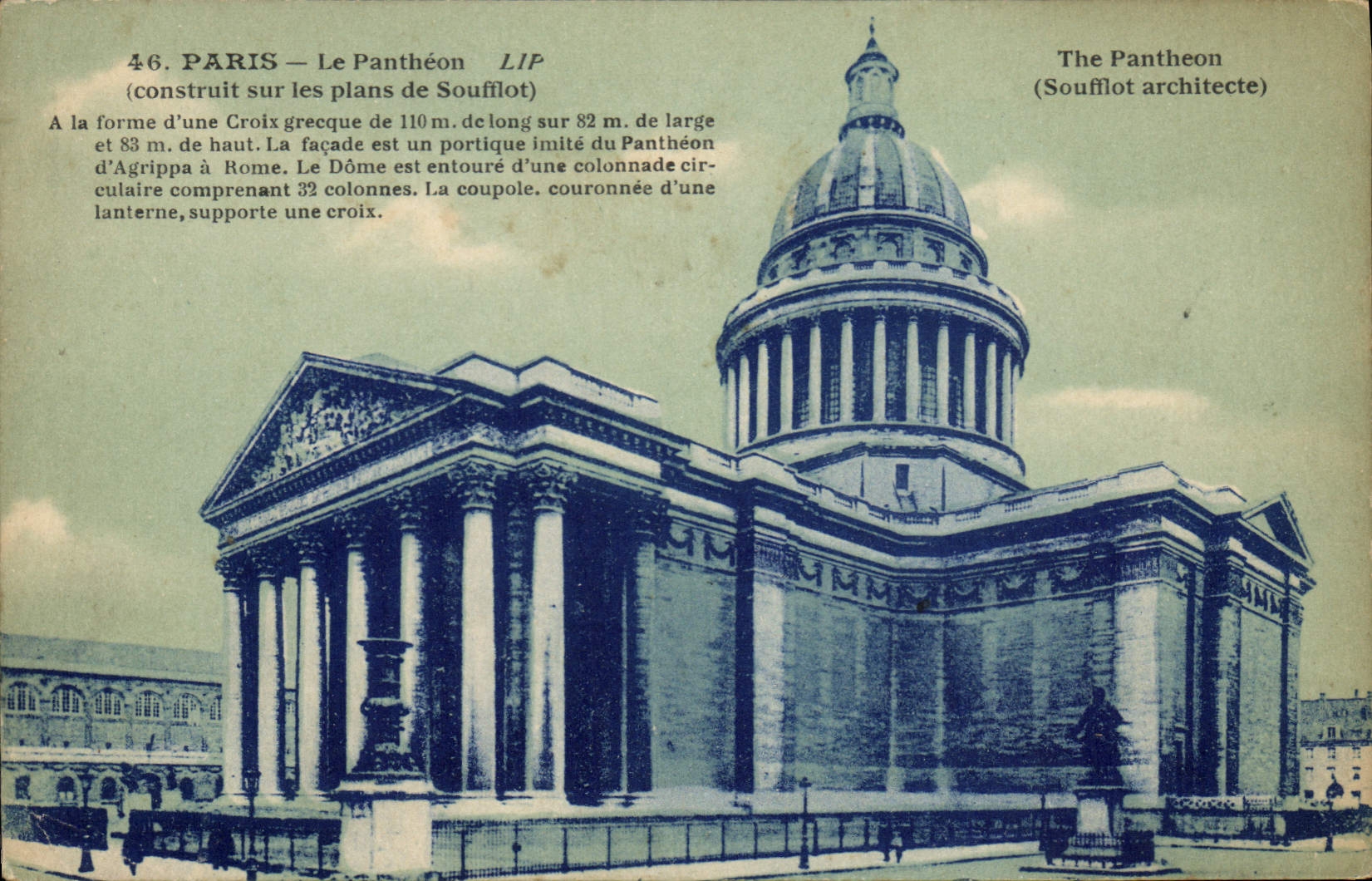 CPA Paris le Pantheon construit sur les Plans de Soufflot 