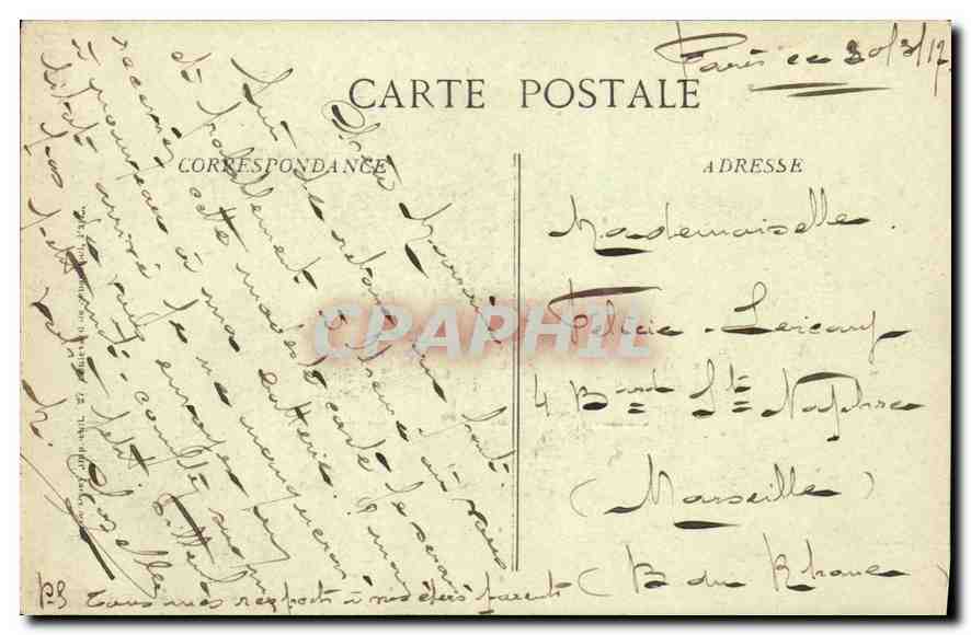 CPA Paris Sacre Coeur  — Rückseite