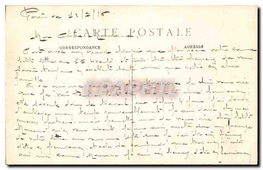 CPA Paris l'Eglise Notre Dame  — Verso