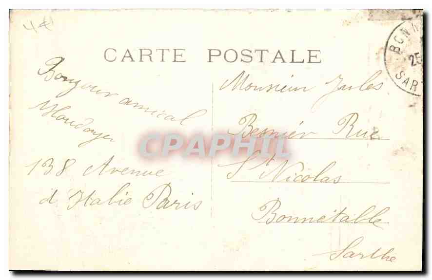 CPA Paris Buttes Chaumont le Belvedere  — Verso