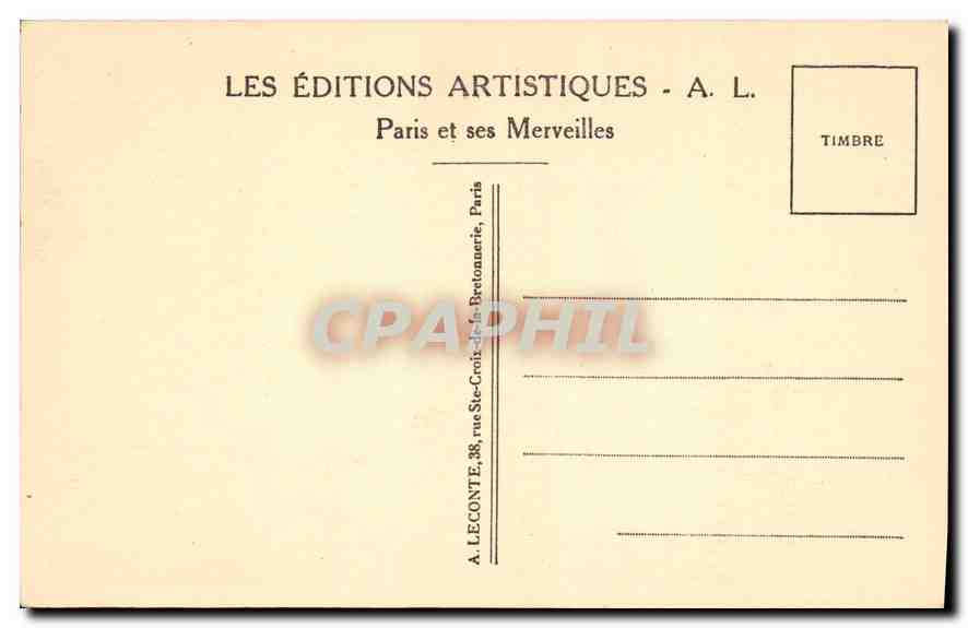 CPA Paris Notre Dame Facade  — Verso