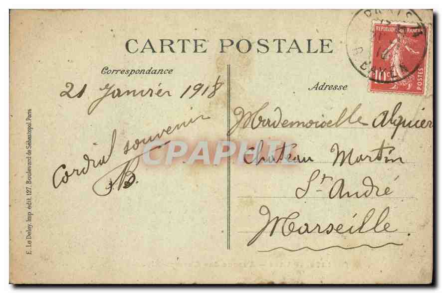CPA Paris Avenue des Champs Elysees  — Rückseite