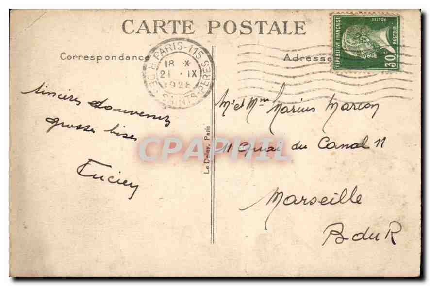 CPA Paris Avenue du Bois de Boulogne  — Rückseite