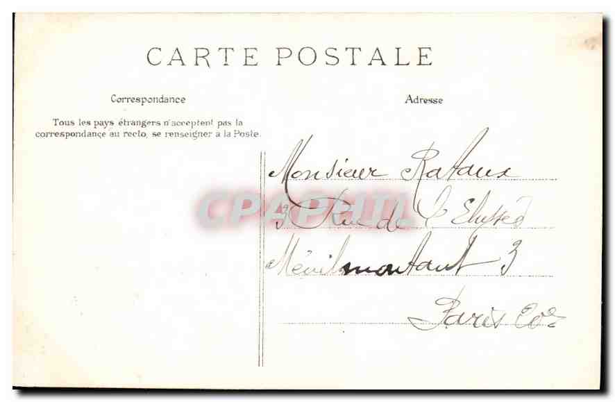 CPA Paris Grand Palais Grotte dans le Square  — Verso