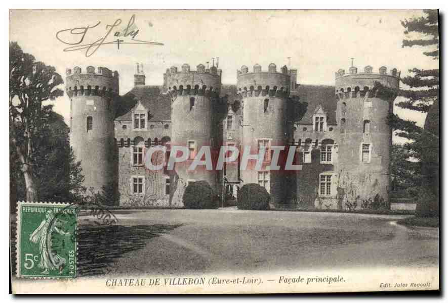 Château de Villebron (Eure-et-Loir) — Façade principale — Edit. Jules Renoult