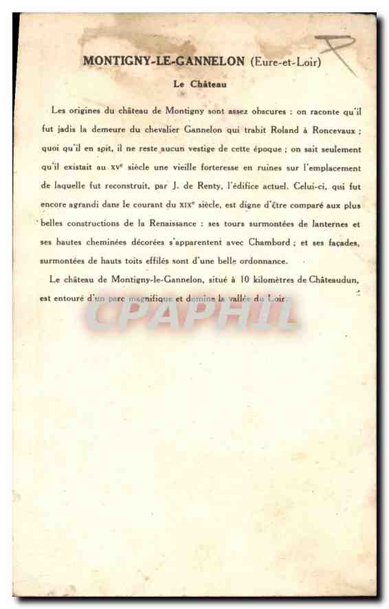 Montigny-le-Gannelon — Le château — façade sur la cour — Collection de la Solution Poutanboge — Reverso