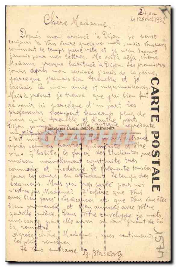 CPA Dijon Vue generale prise de la Tour des Ducs  — Rückseite