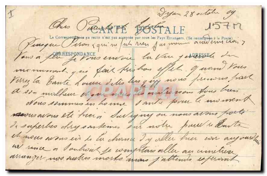 CPA Dijon Piron Eng Monument du Poete bourguignon Alexis Piron  — Verso