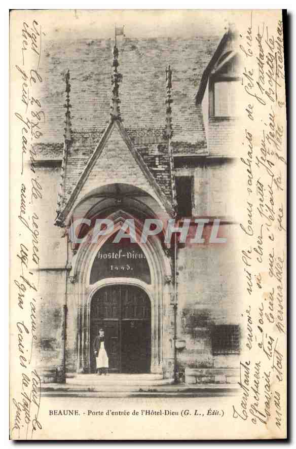 Beaune - Porte d'entrée de l'Hôtel-Dieu — G. L., Édit. — 1903