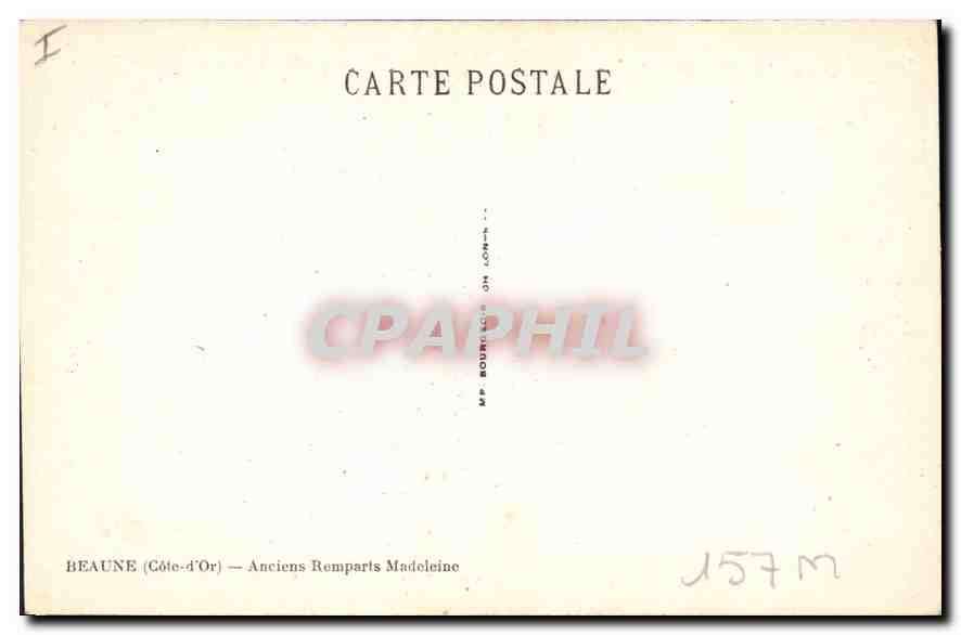 CPA Beaune Cote d'Or Ancien Remparts Madeleine  — Rückseite