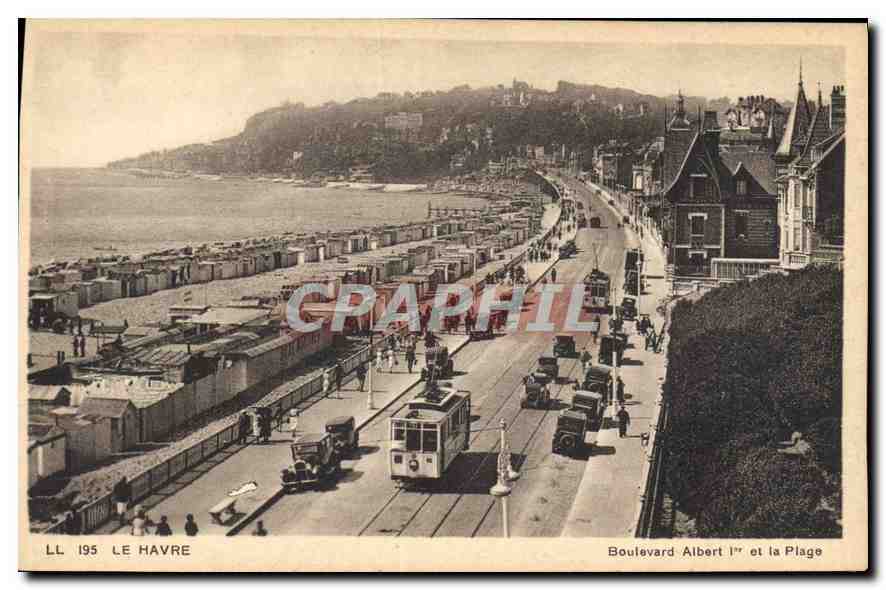 CPA Le Havre Boulevard Albert Ier et la Plage Tramway