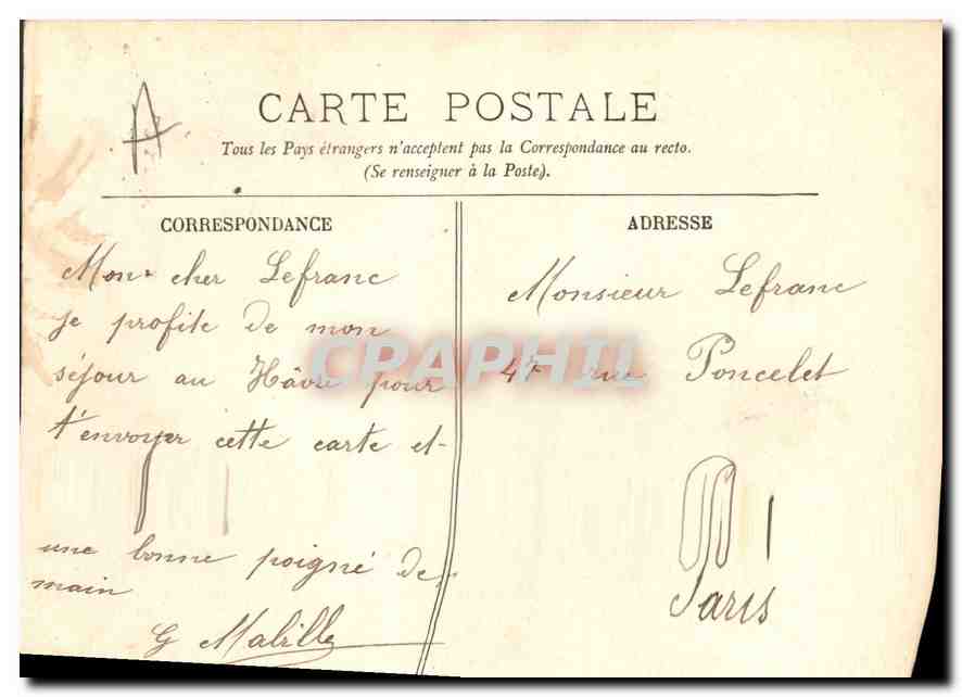 CPA Le Havre Les Phares de la Heve  — Rückseite