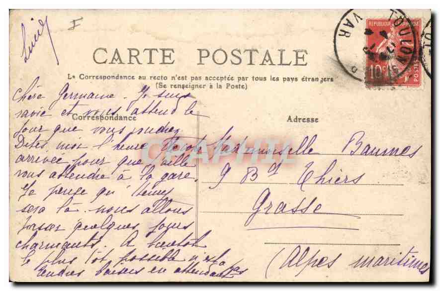 CPA Gorges du Tarn Entree des Detroits  — Rückseite