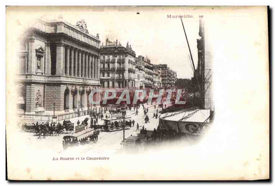 CPA Marseille La Bourse et la Cannebiere 