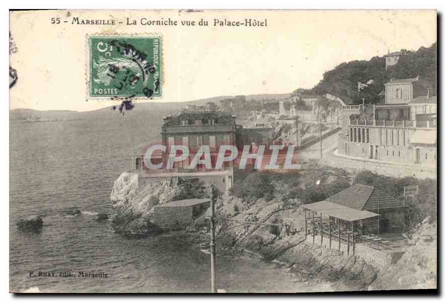 CPA Marseille La Corniche vue du Palace Hotel 
