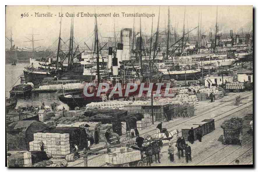 CPA Marseille La Quai d'Embarquement des Transtlantiques 