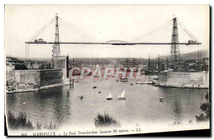 CPA Marseille Le Pont Transbordeur hauteur 80 metres 