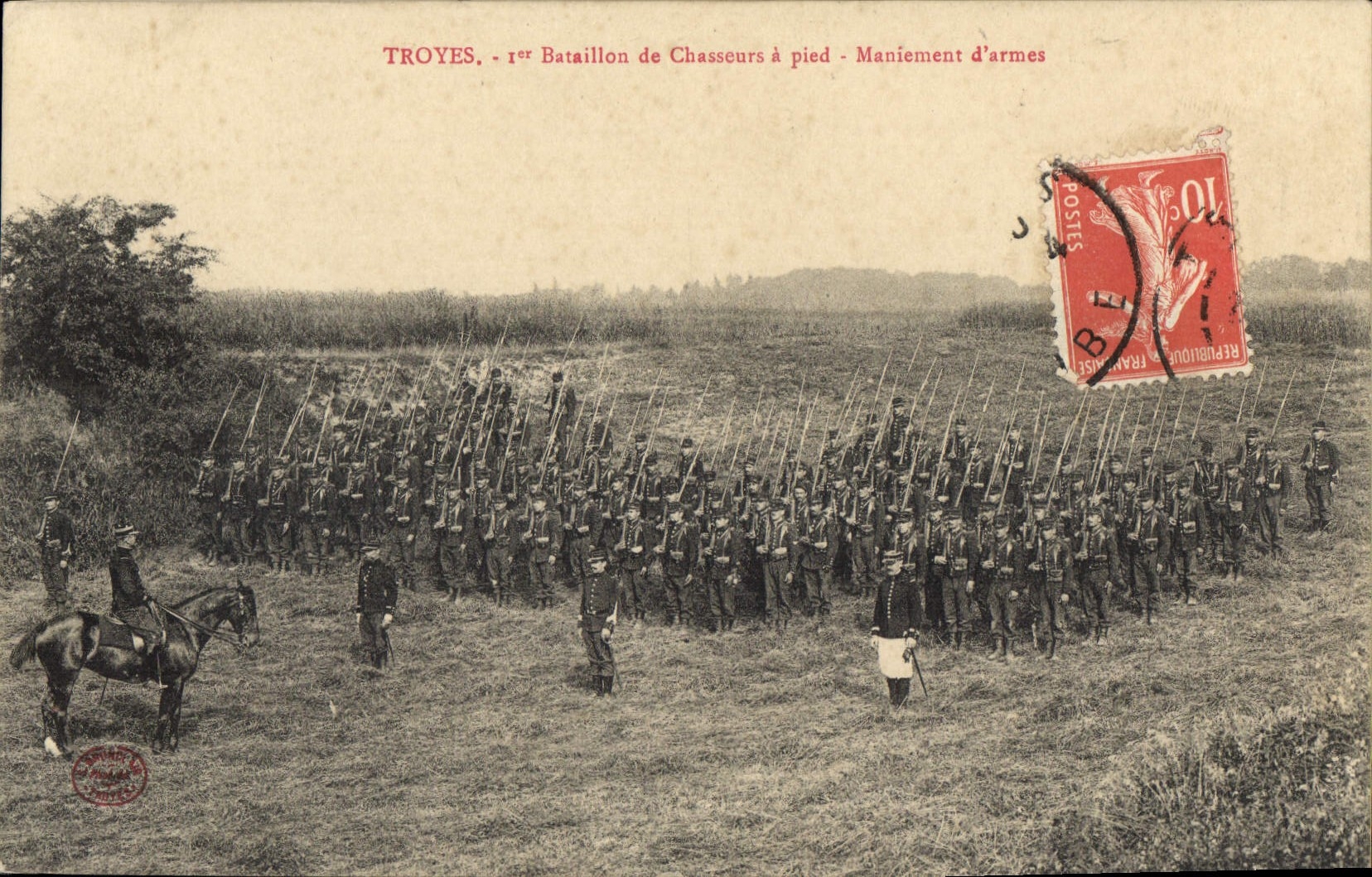 Troyes - 1er Bataillon de Chasseurs à pied - Maniement d'armes