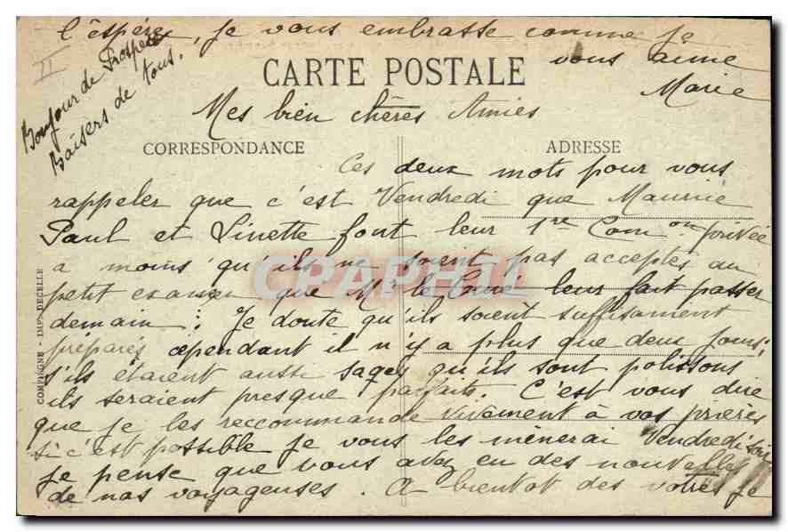 CPA Compiegne Le Pont Neuf avant sa destruction par l'armee francaise Septembre 1914  — Rückseite