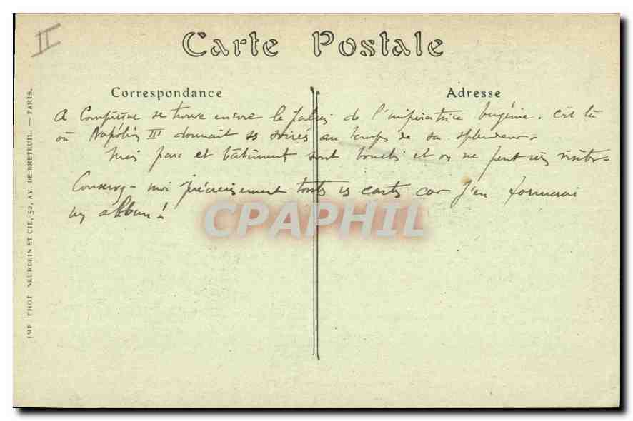 CPA Compiegne La Place de l'Hotel de Ville  — Rückseite