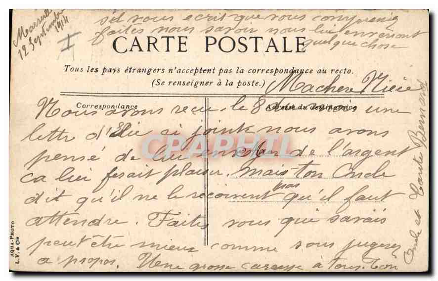CPA Marseille L'ascenseur de N D de la Garde  — Rückseite