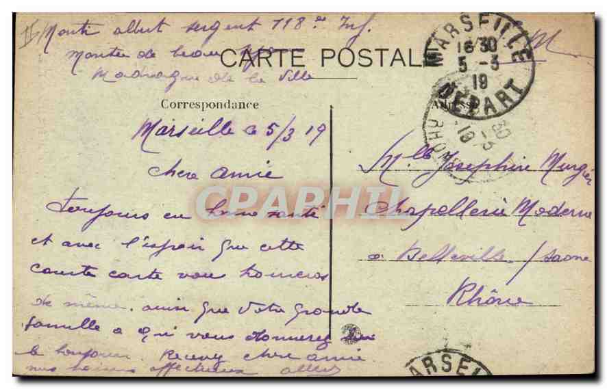 CPA Marseille Anscenseur de N D de la Garde  — Verso