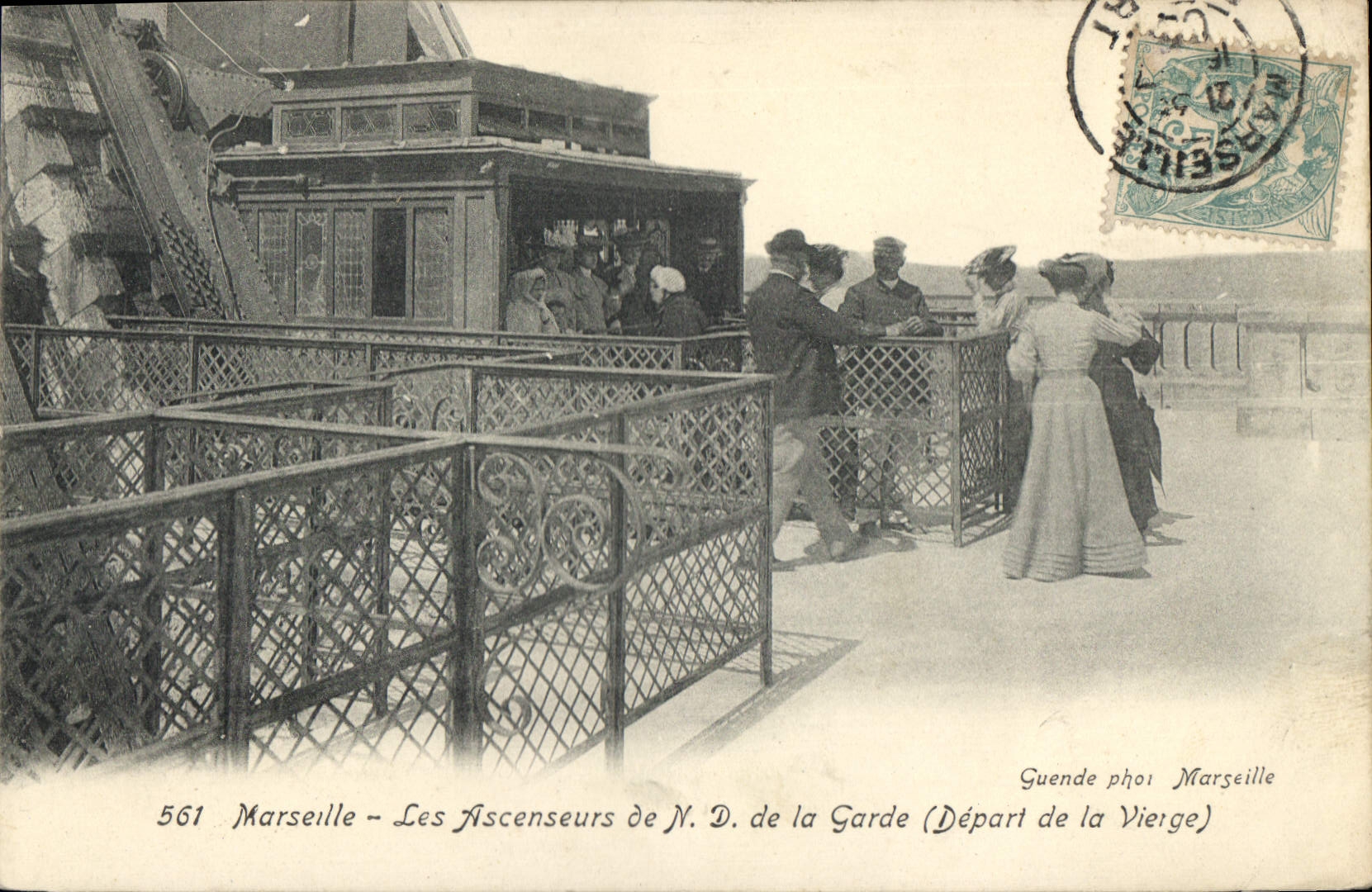 Marseille — Les Ascenseurs de N.D. de la Garde (Départ de la Vierge) — Guende phot. Marseille, n°561