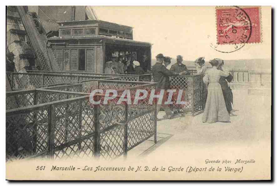 Marseille - Les Fiscenseurs de N. D. de la Garde (Départ de la Vierge) — Guende phot. Marseille, n° 561