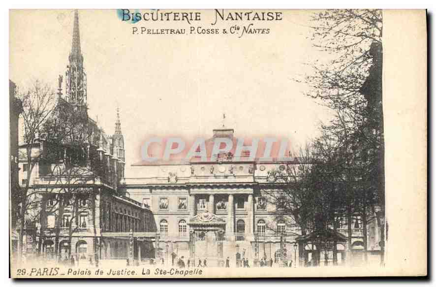 CPA Paris Palais de Justice La Ste Chapelle Biscuiterie Nantaise