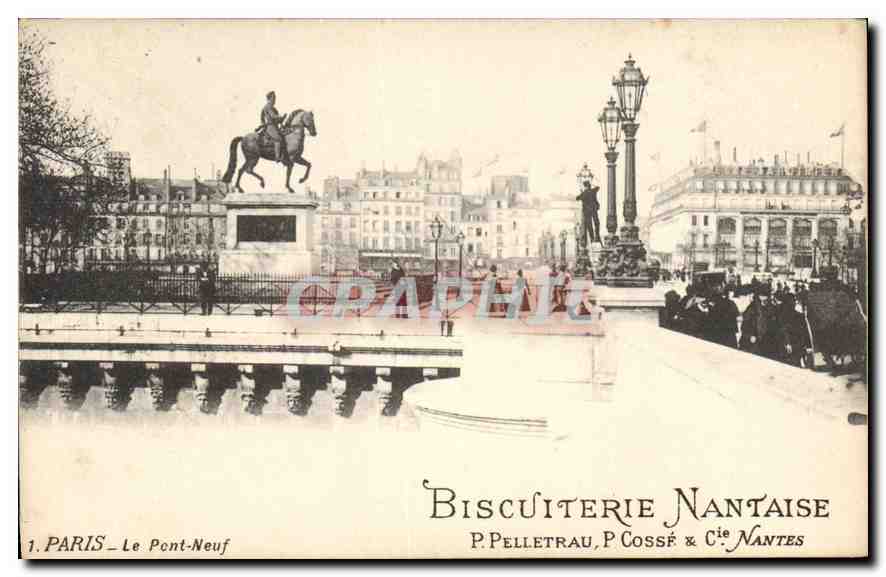 CPA Paris Le Pont Neuf Biscuiterie Nantaise