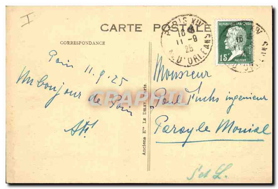 CPA Paris La Madeleine Eglise  — Verso