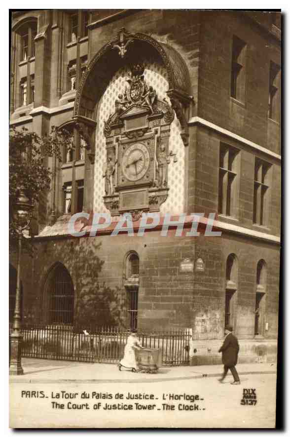 CPA Paris La Tour du Palais de Justice l'Horloge 