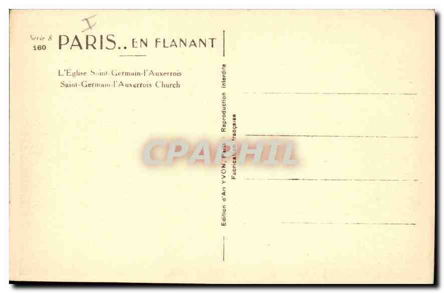 CPA Paris En Flanant L'Eglise Saint Germain l'Auxerrois  — Rückseite