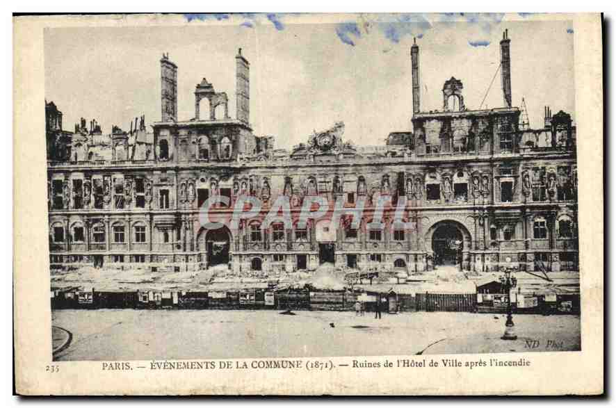 Paris — Événements de la Commune (1871) — Ruines de l'Hôtel de Ville après l'incendie — ND Pha