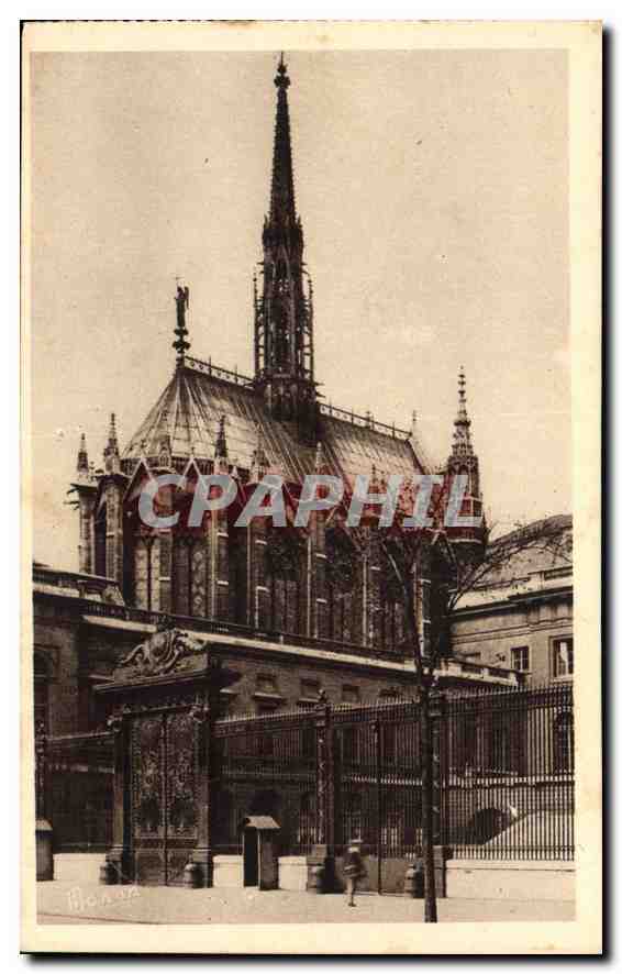 CPA Paris La Sainte Chapellle et la Grille du Palais de Justice 