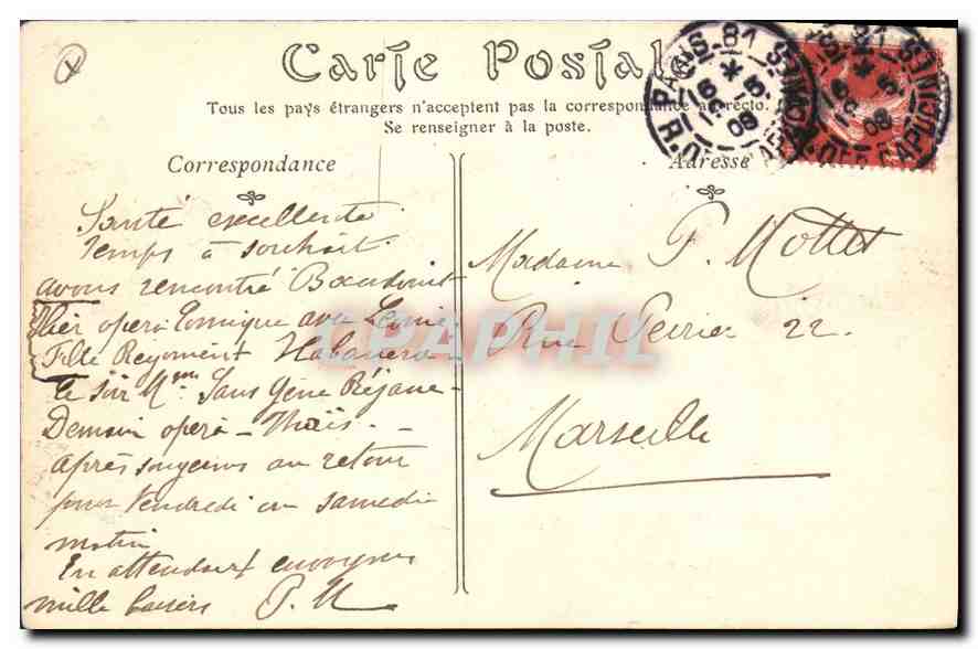 CPA Paris l'Avenue du Bois de Boulogne de Triomphe  — Rückseite