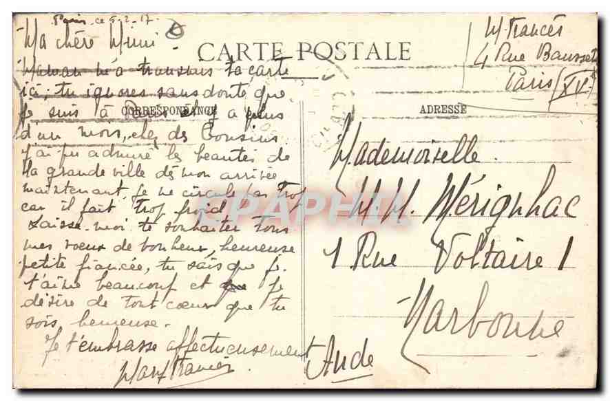 CPA Paris Eglise de la Madeleine  — Verso