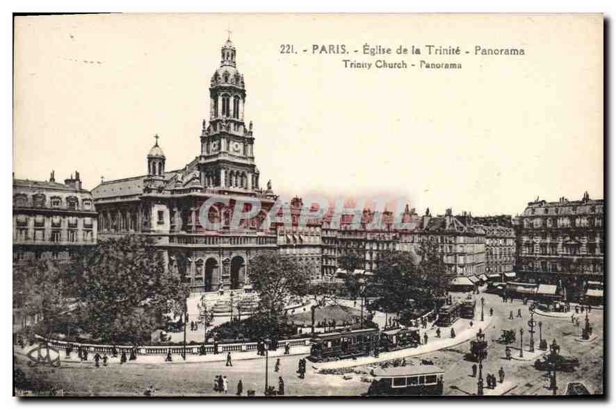 CPA Paris Eglise de la Trinite Panorama 