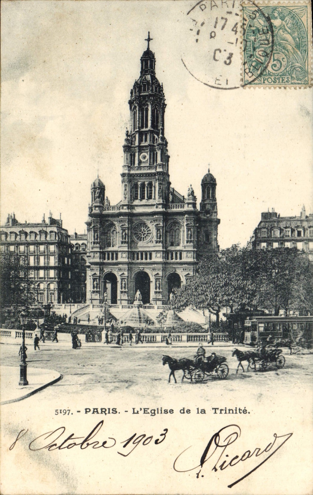 CPA Paris l'Eglise de la Trinite 