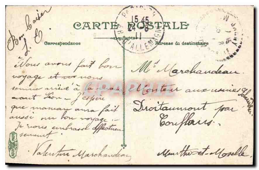 CPA Paris l'Hotel de Ville  — Rückseite