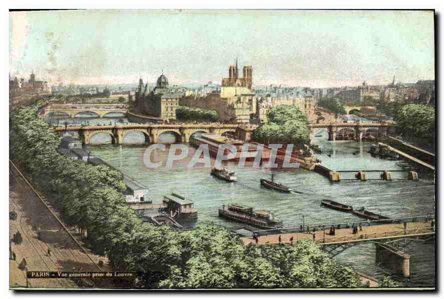 CPA Paris Vue generale prise du Louvre 